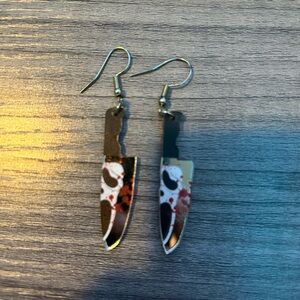 ghost face stainless steel earrings